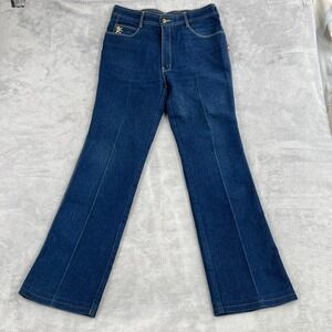 Braxton Vintage Stretch Straight Leg Jeans 34 Blue Men Retro Western Streetwear